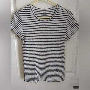 Jcrew studio tee, navy blue and white stripe